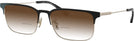 Rectangle Matte Light Gold/matte Black Coach 5121 w/ Gradient Bifocal Reading Sunglasses View #1