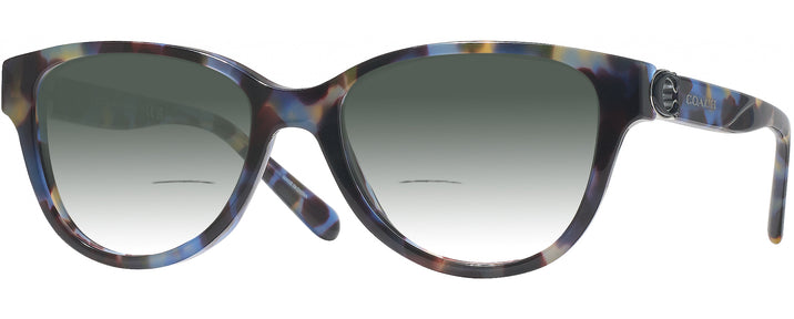 Rectangle Blue Tortoise Coach 6153 w/ Gradient Bifocal Reading Sunglasses View #1