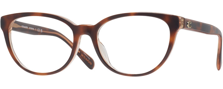 Round Tortoise/transparent Pink Coach 6210U Single Vision Full Frame View #1