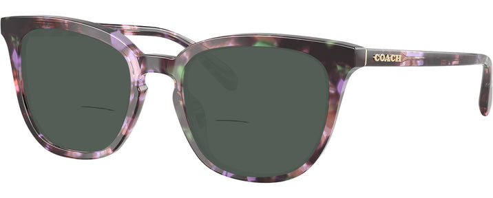 Square Amethyst Pearl Tortoise Coach 6222U Bifocal Reading Sunglasses View #1