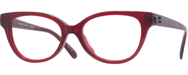 Square Milky Burgundy Coach 6247U Progressive No-Lines View #1