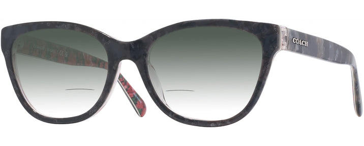  Black Tortoise/pink Floral Coach 6249U w/ Gradient Bifocal Reading Sunglasses View #1
