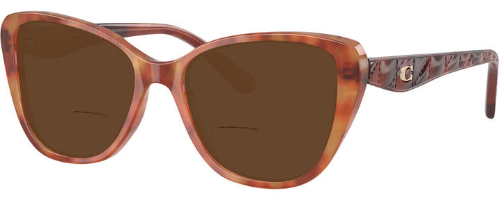 Cat Eye Caramel Tortoise Coach 6255U Bifocal Reading Sunglasses View #1