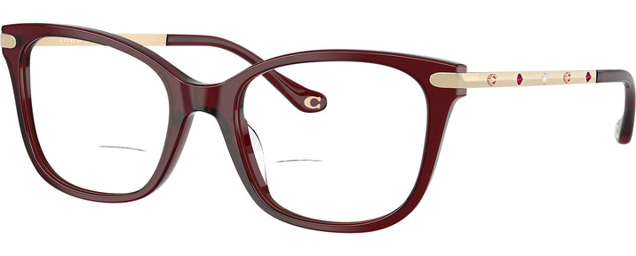 Square Milky Burgundy Coach 6261BU Bifocal View #1