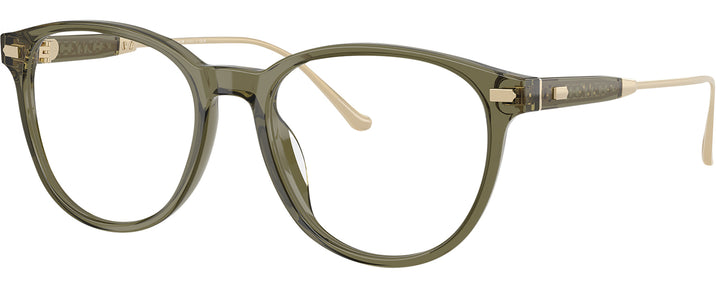 Round Transparent Olive Coach 6265U Single Vision Full Frame View #1