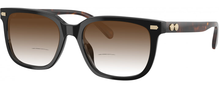 Square Black Coach 6266U w/ Gradient Bifocal Reading Sunglasses View #1