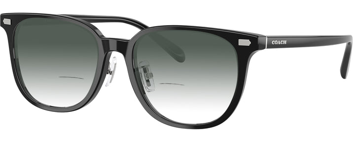 Square Black Coach 6269D w/ Gradient Bifocal Reading Sunglasses View #1