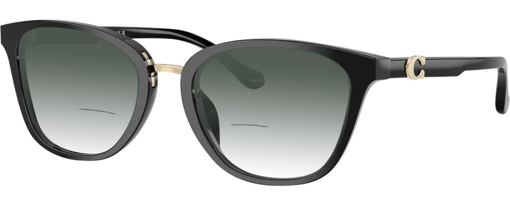 Square Black Coach 6272U w/ Gradient Bifocal Reading Sunglasses View #1