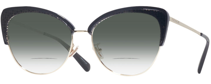 Cat Eye Black/shiny Light Gold Coach 7110 w/ Gradient Bifocal Reading Sunglasses View #1