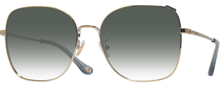 Oversized,Square Shiny Light Gold Coach 7133 w/ Gradient Progressive Reading Sunglasses View #1