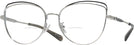 Cat Eye,Oversized Shiny Silver/black Coach 7162 Bifocal View #1