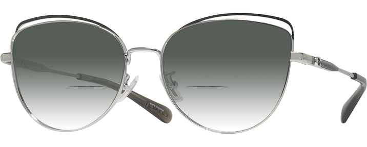  Shiny Silver/black Coach 7162 w/ Gradient Bifocal Reading Sunglasses View #1