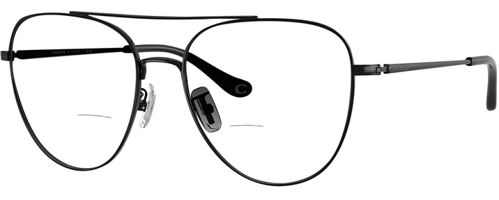Aviator Shiny Black Coach 7182 Bifocal View #1