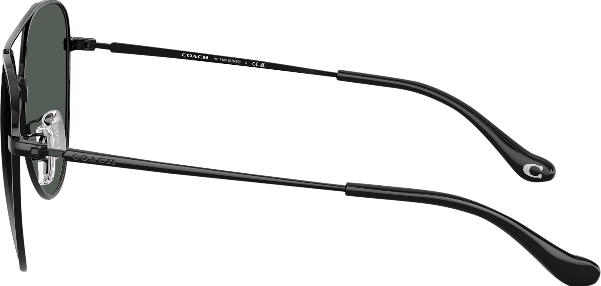 Shiny Black Coach 7182 Progressive Reading Sunglasses