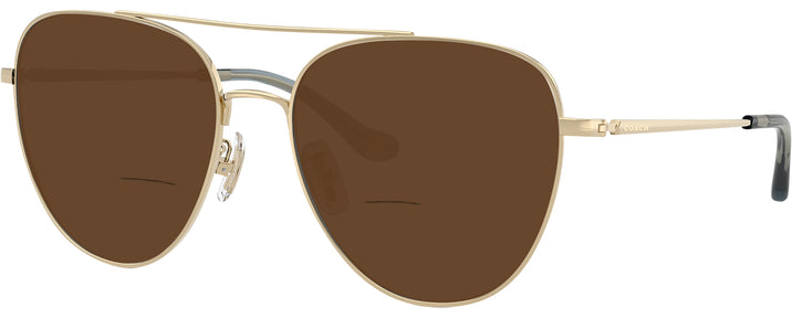 Aviator Shiny Light Gold Coach 7182 Bifocal Reading Sunglasses View #1