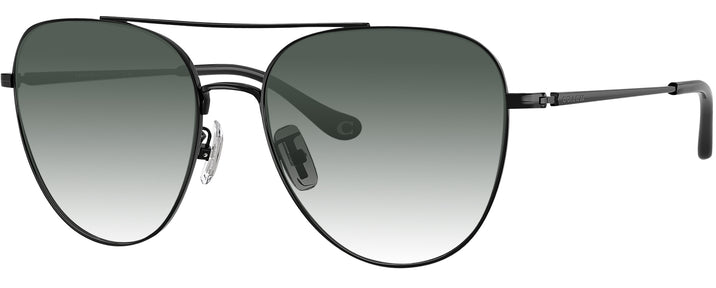 Aviator Shiny Black Coach 7182 w/ Gradient Progressive Reading Sunglasses View #1