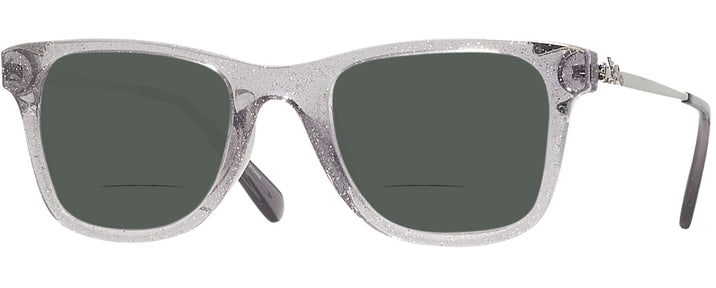 Square Transparent Grey Glitter Coach 8279U Bifocal Reading Sunglasses View #1