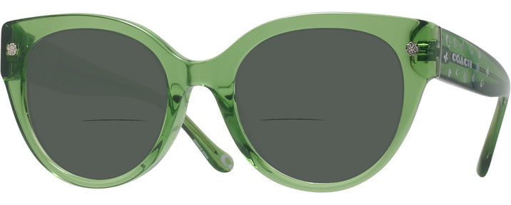  Transparent Key Lime Coach 8393U Bifocal Reading Sunglasses View #1