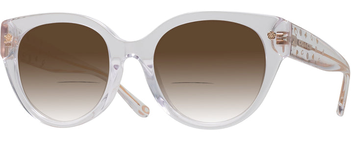Round Transparent Clear Coach 8393U w/ Gradient Bifocal Reading Sunglasses View #1