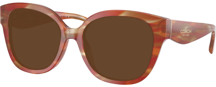 Square,Oversized Striated Chestnut Coach 8438U Progressive Reading Sunglasses View #1