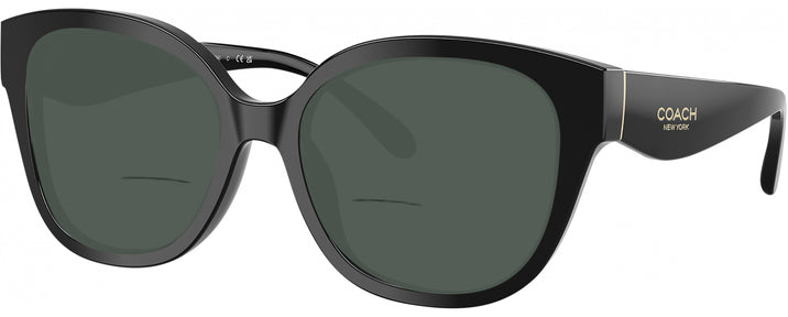 Square,Oversized Black Coach 8438U Bifocal Reading Sunglasses View #1