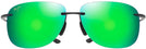 Rectangle Matte Black/Maui Green Lens Maui Jim Hikina 445 View #2