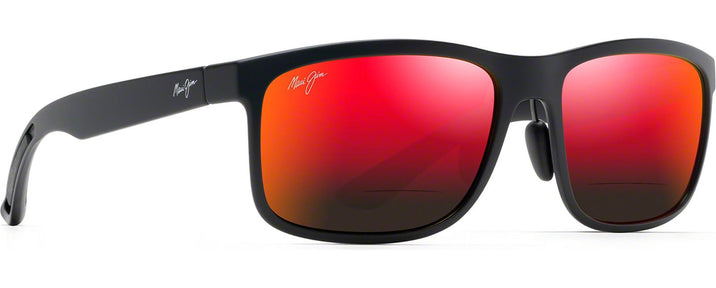 Rectangle Matte Black/hawaii Lava Lens Maui Jim Huelo 449 Bifocal Reading View #1