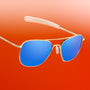 Randolph Aviator polarized reading sunglesses with blue mirror finish