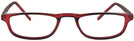 Rectangle Red Socrateyes Single Vision Half Frame View #2