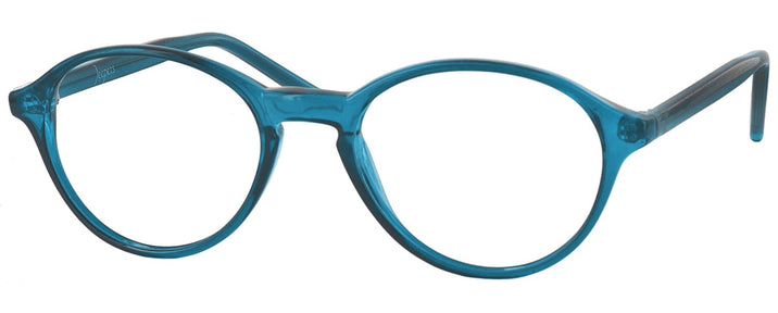 Round Blue Calvin Progressive No-Lines View #1