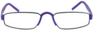 Rectangle Blue / Violet Fast Company Single Vision Half Frame View #2