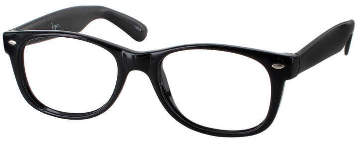 Wayfarer Shiny Black Rat Pack Single Vision Full Frame View #1