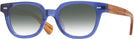 Square Translucent Blue Kala 8mm w/ Gradient Progressive Reading Sunglasses View #1