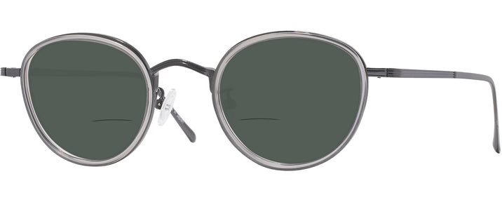 Round Gun Metal With Gray Kala Legacy w/ Insert Bifocal Reading Sunglasses View #1