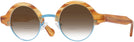 Round Sunset Tortoise With Blue Kala Omega w/ Gradient Bifocal Reading Sunglasses View #1