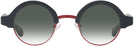 Round Matte Black With Red Kala Omega w/ Gradient Progressive Reading Sunglasses View #2