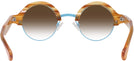 Round Sunset Tortoise With Blue Kala Omega w/ Gradient Progressive Reading Sunglasses View #4