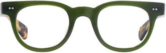 Kala Roosevelt Single Vision Full Reading Glasses. color: BGreen W/ Tokyo Tortoise Temples