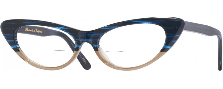 Cat Eye Half Blue Tortoise And Grey Bottom Kala Roxanne Bifocal View #1