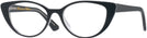 Cat Eye Black With Crystal Back Kala San-Sea Single Vision Full Frame View #1