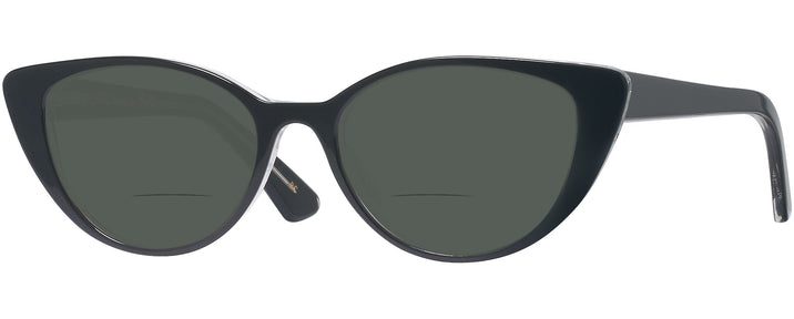 Cat Eye Black With Crystal Back Kala San-Sea Bifocal Reading Sunglasses View #1
