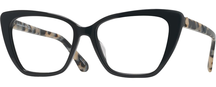 Cat Eye Black Kate Spade Lucca Single Vision Full Frame View #1