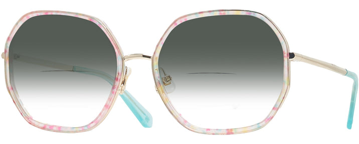 Oversized Gold Multi Color Metal Kate Spade Nicola-G-S w/ Gradient Bifocal Reading Sunglasses View #1