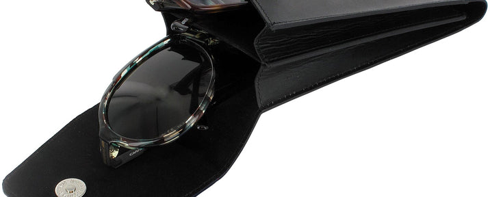  Black Double Leather Sunglass Case View #1