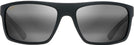 Rectangle Matte Black Rubber/Grey Lens Maui Jim Byron Bay 746 View #2