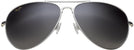 Aviator Silver w/ Grey Lens Maui Jim Mavericks 264 View #2