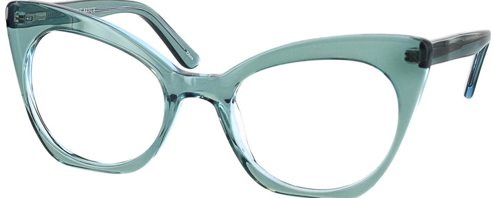 Cat Eye Crystal Green Millicent Bryce 166 Single Vision Full Frame View #1