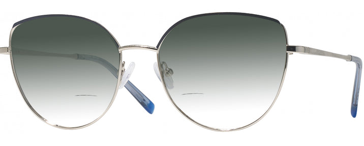Cat Eye Silver/blue Millicent Bryce 183 w/ Gradient Bifocal Reading Sunglasses View #1