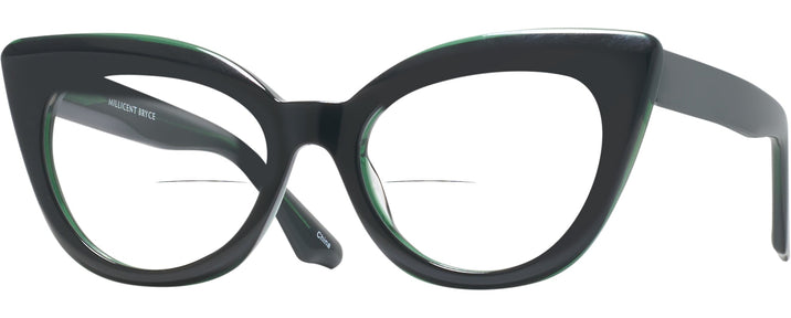 Cat Eye,Oversized Dark Green Millicent Bryce 188 Bifocal View #1