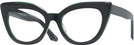Cat Eye,Oversized Dark Green Millicent Bryce 188 Progressive No-Lines View #1
